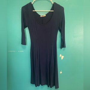 Dark navy blue dress.